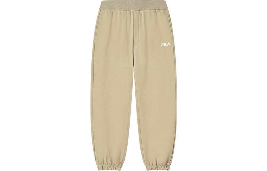 FILA Knitted Sweatpants Unisex Khaki Moderate Cuffed Pants
