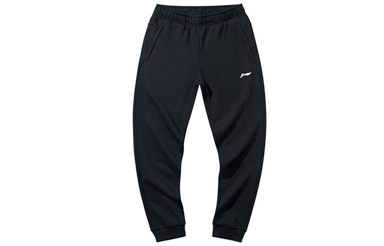 Li-Ning Li Ning Casual Fleece Lined Thermal Cuffed Pants Knitted Sweatpants Men's Standard Black