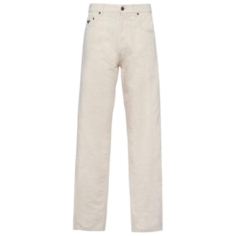 PRADA PRADA Jeans Men's Natural Moderate Straight Fit Pants