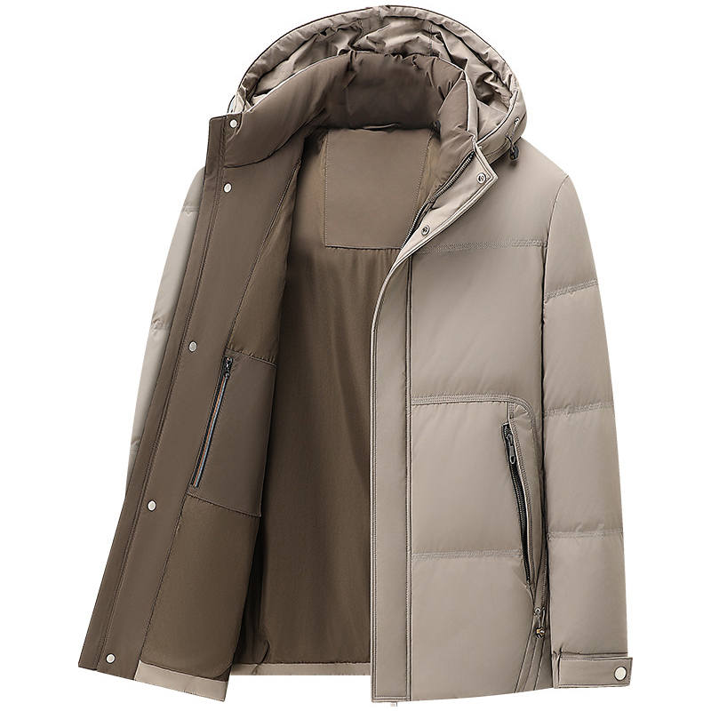 YALU Down Jackets Men's Detachable Hood Thickened