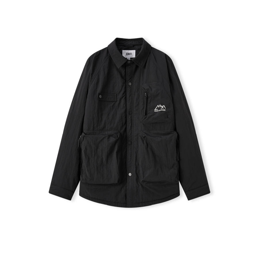 Semir Semir Puffer Jackets Men's Lapel Thin Cargo Puffer Jacket