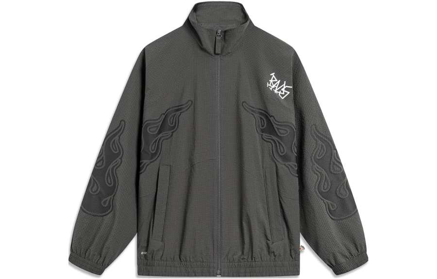 Li-Ning Li Ning Badfive Enjoy Your Tea At Leisure Trench Coat Men's Obsidian Gray