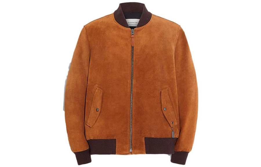 COACH COACH SS23 Leather Jacket Men's Orange