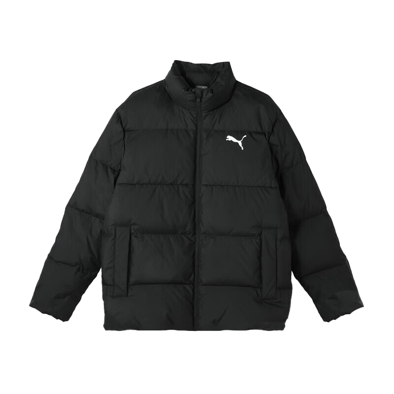 PUMA PUMA Down Jackets Men's Black Stand Collar Moderate Puffer Jacket