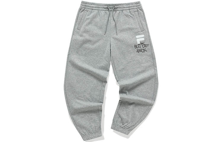 FILA FUSION Knitted Sweatpants Men's Cloud Gray Heather Gray Moderate Cuffed Pants