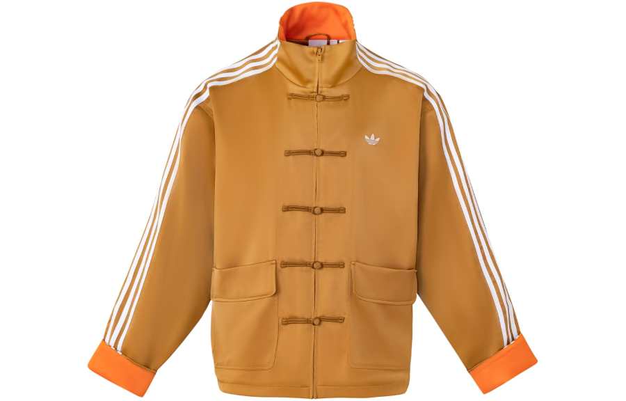 adidas originals SS24 Chinese Style Button-Stripe Jacket Wheat Brown