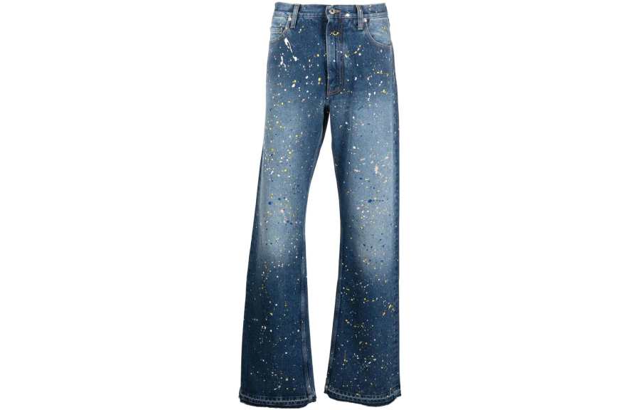 OFF-WHITE OFF-WHITE paint-splatter straight-leg jeans