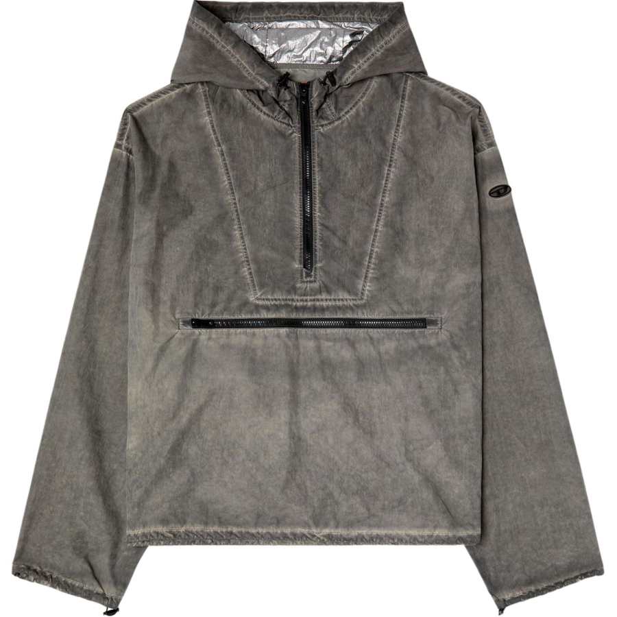 DIESEL Jackets Men's Gray Hooded Moderate Other