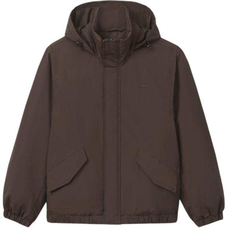 Levis Levis Down Jackets Men's Brown Hooded Moderate Down Jacket