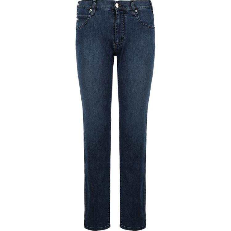 EMPORIO ARMANI J45 Regular Fit Worn Wash 8 Oz Denim Jeans