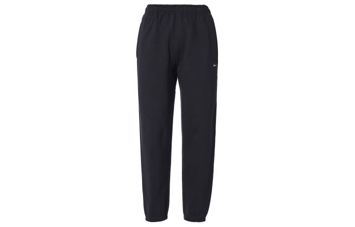 Nike Nike Lab Solid Color Fleece Lined Thermal Elastic Cuff Knitted Sweatpants Men's Black