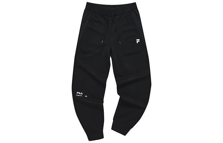 FILA FUSION Knitted Sweatpants Men's Pitch Black Moderate Cuffed Pants