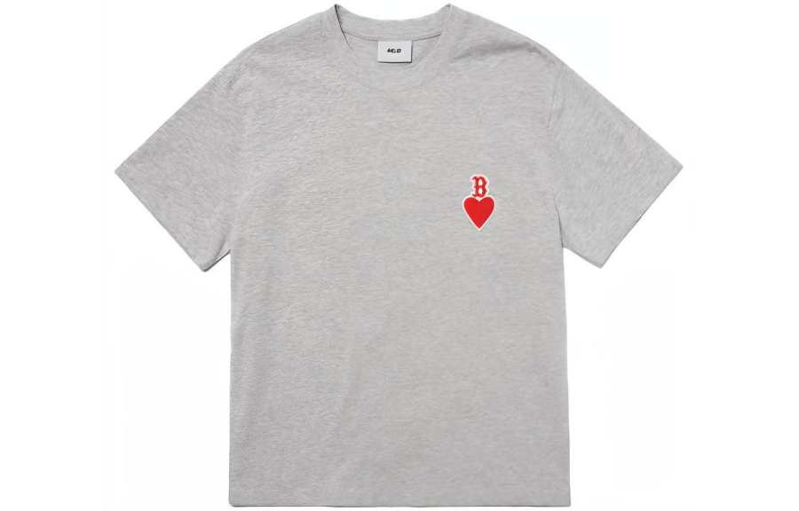 MLB Boston Red Sox T Shirts Unisex Gray Crew Neck Moderate Straight Fit
