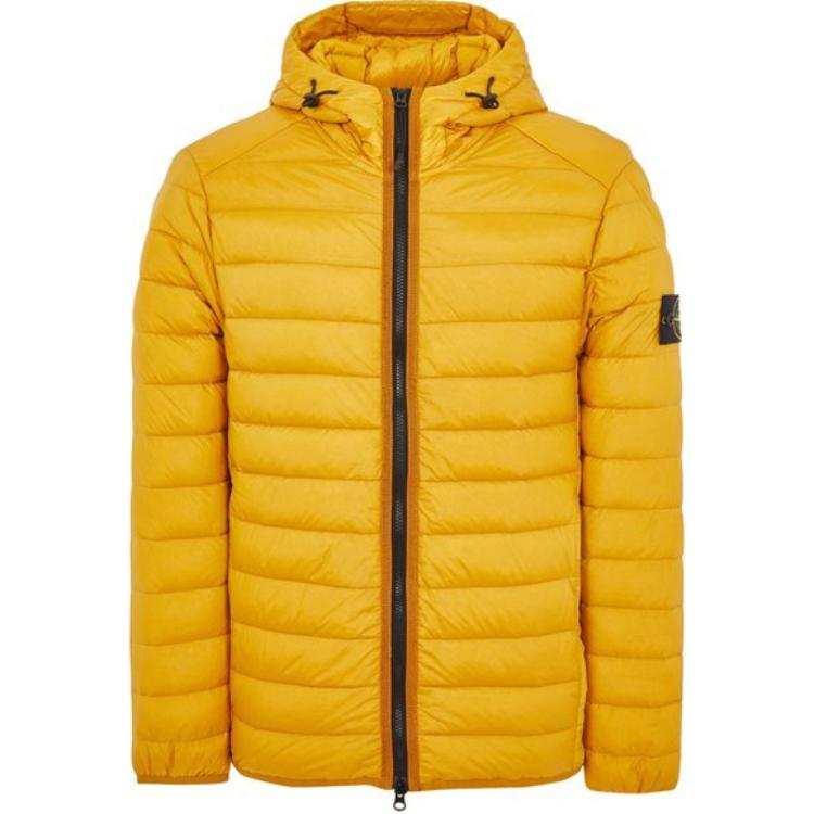 STONE ISLAND Down Jacket Unisex Mustard Yellow