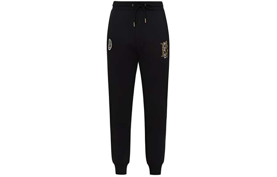EVISU EVISU Knitted Sweatpants Men's Black Moderate Cuffed Pants