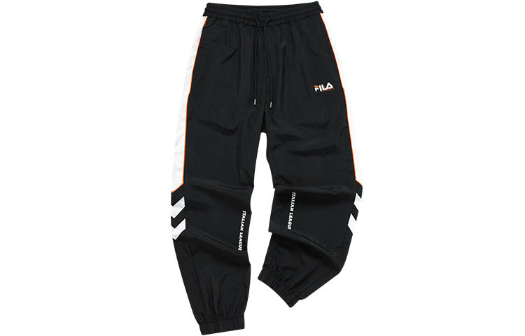 FILA FUSION Knitted Sweatpants Men's Pitch Black Moderate Cuffed Pants