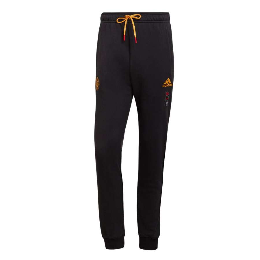 Adidas Adidas Manchester United Knitted Sweatpants Men's Black Moderate Cuffed Pants