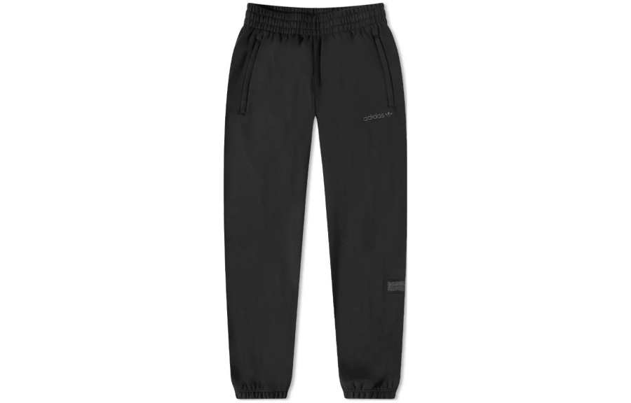 Adidas Originals Knitted Sweatpants Men's Black Moderate Cuffed Pants