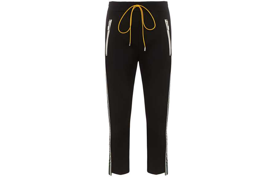 RHUDE Casual Pants Men's Black Moderate Straight Fit Pants
