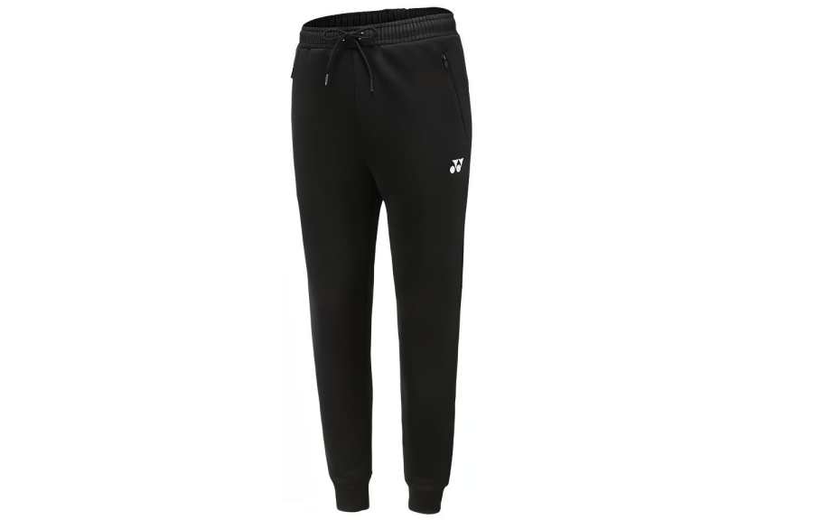 YONEX Knitted Sweatpants Men's Black Moderate Cuffed Pants