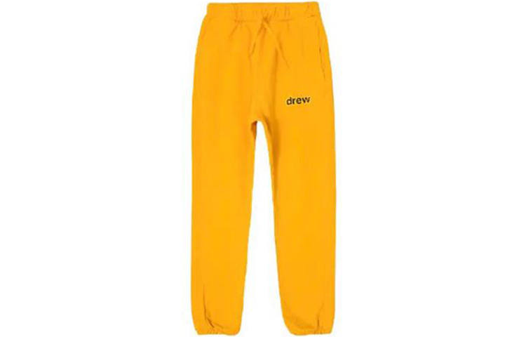 Drew house Letter Logo Series Knitted Sweatpants Unisex Yellow Moderate Cuffed Pants