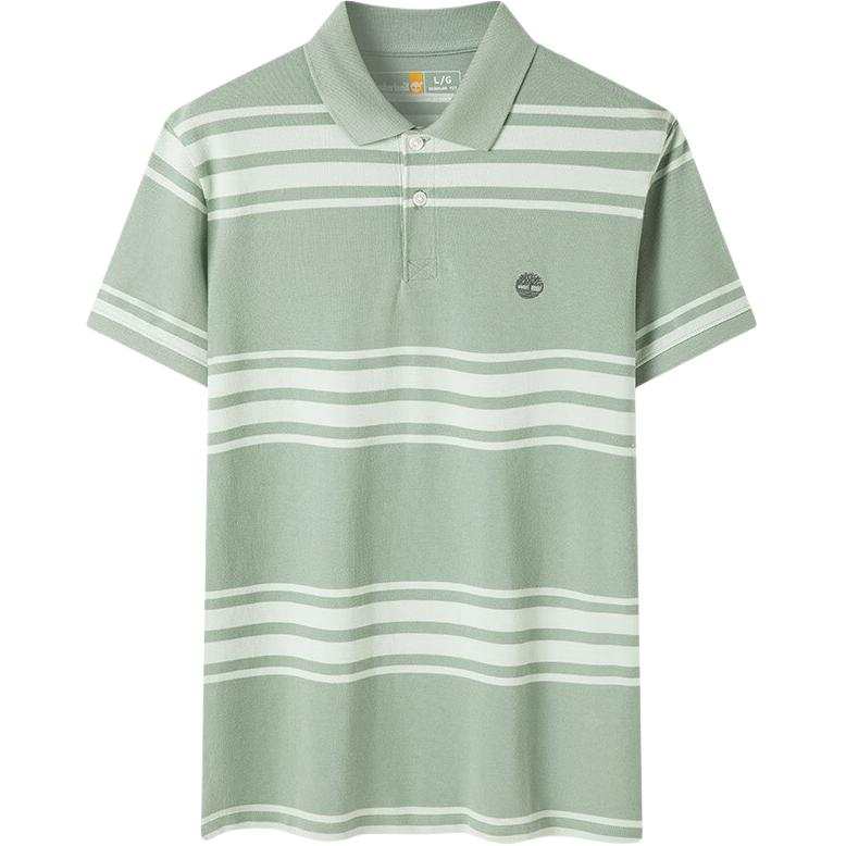 Timberland Polo Shirt Men's Green Stripes