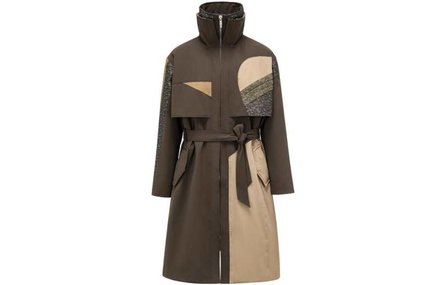 Feng Chen Wang Feng Chen Wang Trench Coats Men's Khaki Lapel Moderate Other