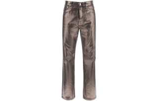Ferragamo Jeans Men's Metallic Moderate Straight Fit Pants
