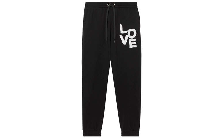 Burberry Casual Pants Men's Black Moderate Cuffed Pants