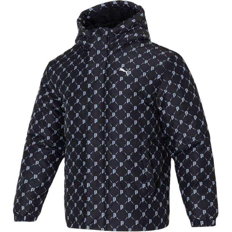 PUMA PUMA Down Jackets Unisex Black Hooded Moderate Down Jacket