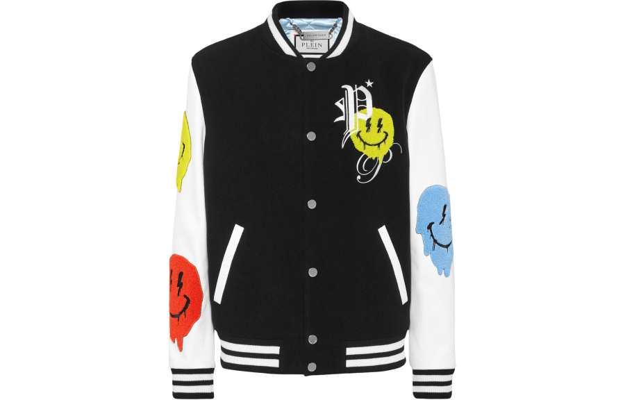 Philipp Plein Smile-appliqué varsity jacket