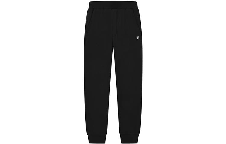 FILA Knitted Sweatpants Men's Jet Black Moderate Cuffed Pants