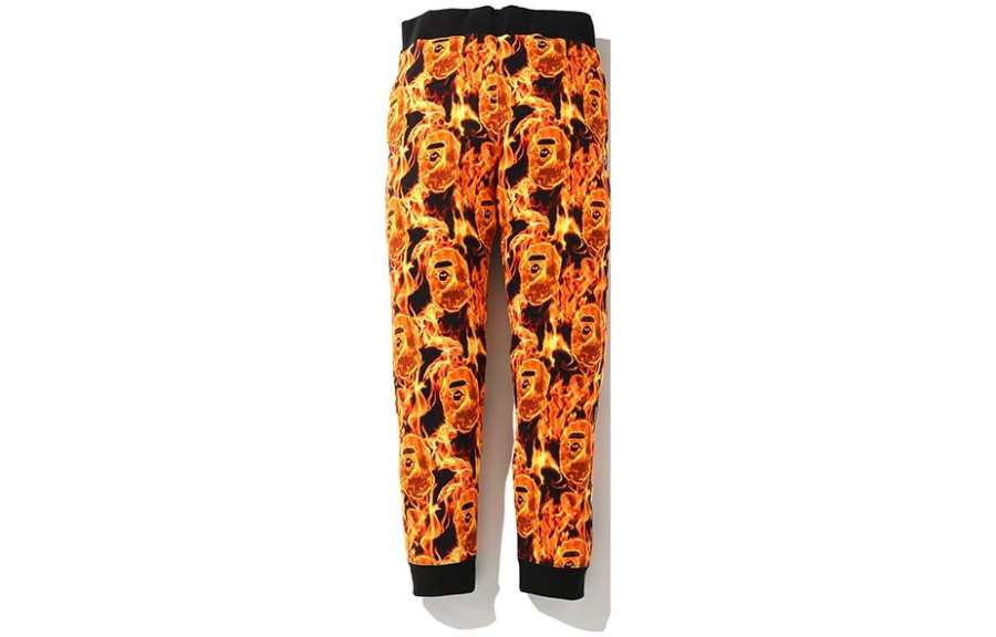 A BATHING APE A BATHING APE Knitted Sweatpants Men's Moderate Cuffed Pants