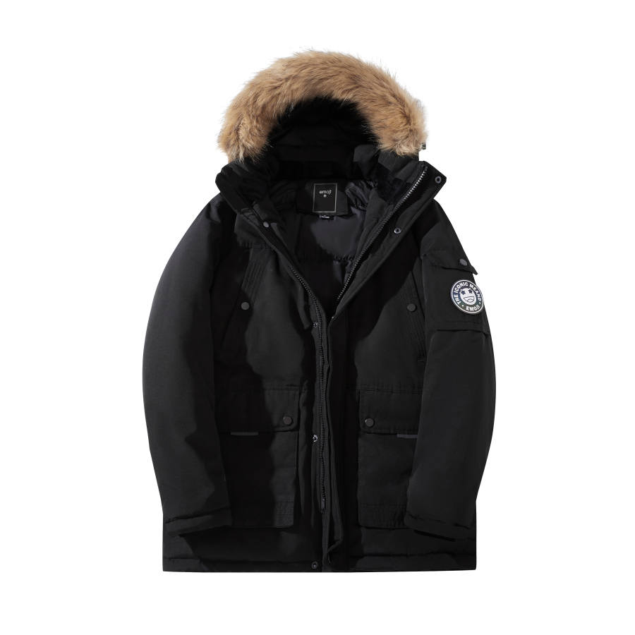 Emoji Parka Coats Unisex Detachable Hood Thickened