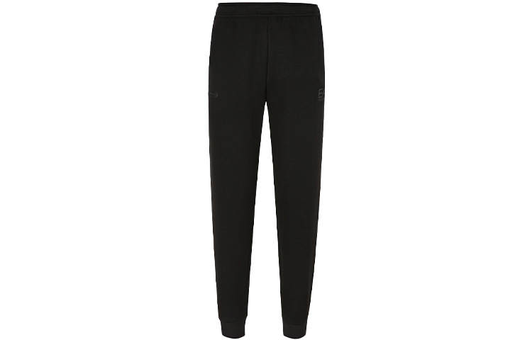 EMPORIO ARMANI Knitted Sweatpants Men's Black Moderate Cuffed Pants