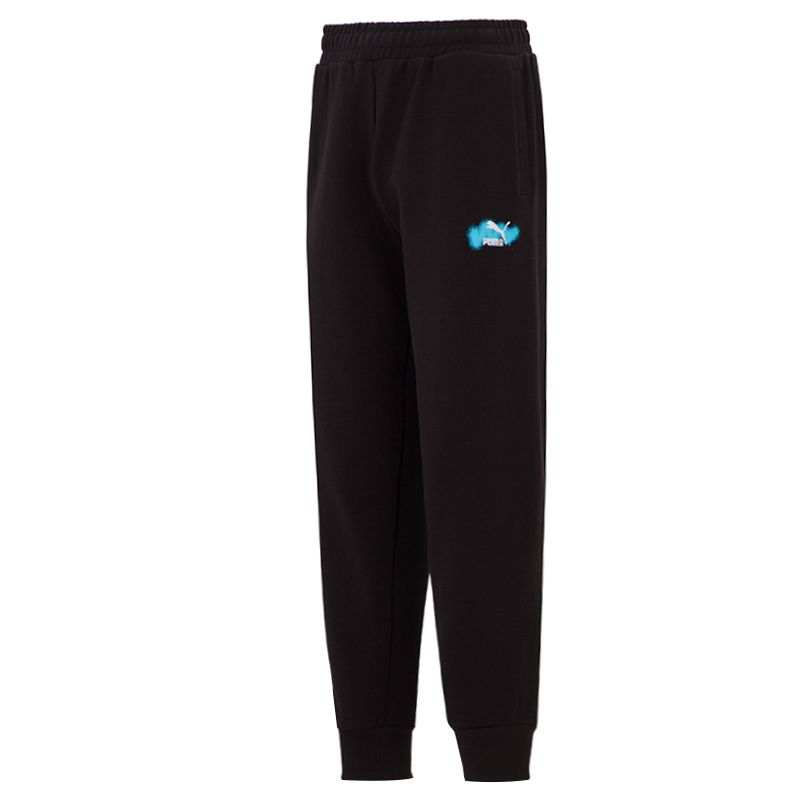 PUMA PUMA Knitted Sweatpants Men's Black Moderate Cuffed Pants