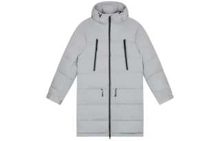 ASICS Down Jackets Men's Gray Hooded Moderate Other