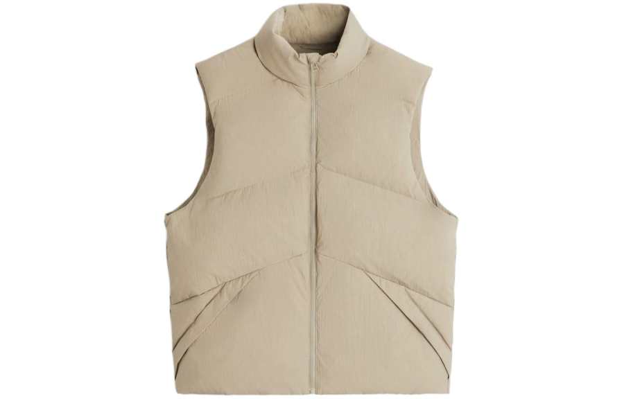 ZARA Down Jackets Unisex Beige Stand Collar Moderate Other