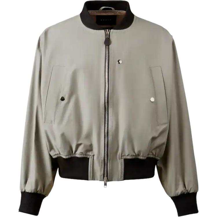 HOGAN Jackets Men's Gray Stand Collar Moderate Pilot