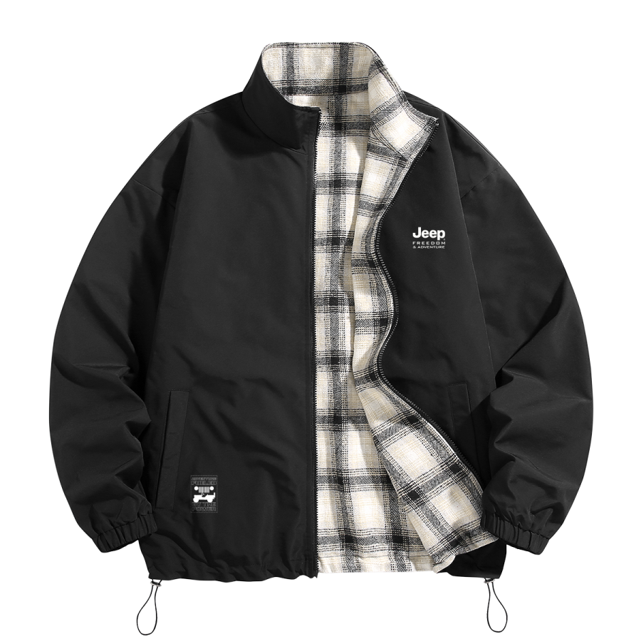 Jeep Lifestyle Jackets Unisex Stand Collar Moderate Reversible