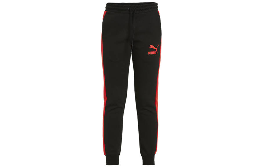 PUMA Knitted Sweatpants Men's Black Moderate Slim Fit Pants