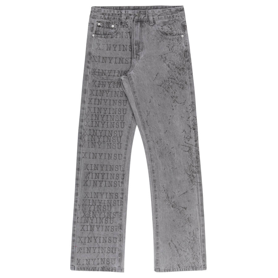 XINYINSU Jeans Unisex Moderate Straight Fit Pants