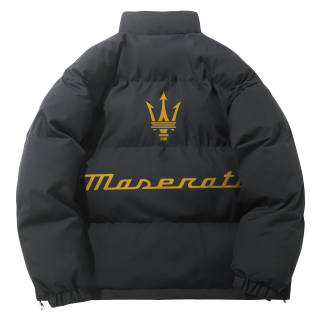 Maserati Puffer Jackets Unisex Stand Collar Thickened
