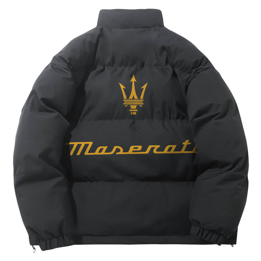 Maserati Puffer Jackets Unisex Stand Collar Thickened