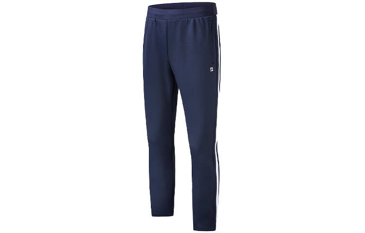 FILA Knitted Sweatpants Men's Royal Blue Moderate Straight Fit Pants