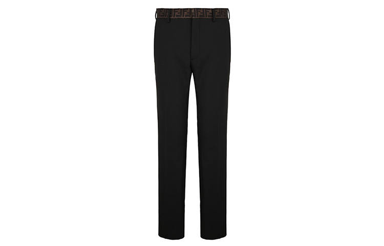 FENDI Casual Pants Men's Black Moderate Straight Fit Pants