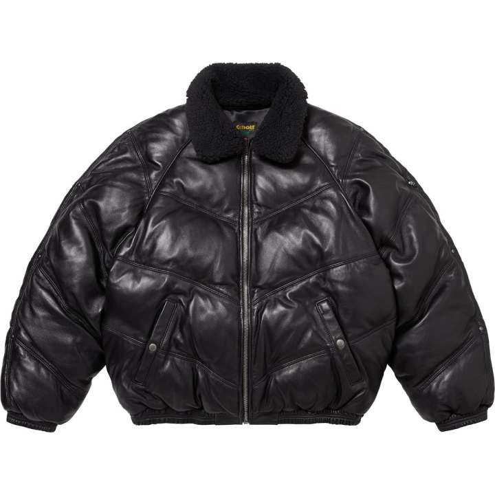 Supreme Supreme Schott Chevron Leather Down Puffer Jacket