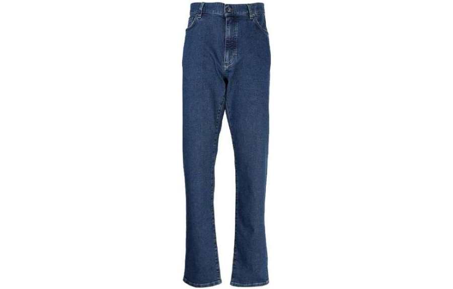 Ermenegildo Zegna Jeans Men's Blue Moderate Straight Fit Pants