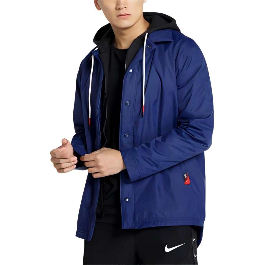 Nike Nike KYRIE JKT PROTECT Fleece Lined Mock Two Piece Thermal Long Sleeved Jacket Men's Blue