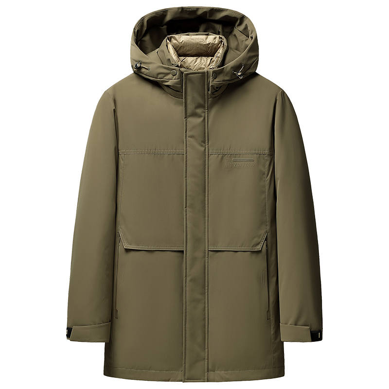 YALU Down Jackets Men's Detachable Hood Thickened Detachable Down